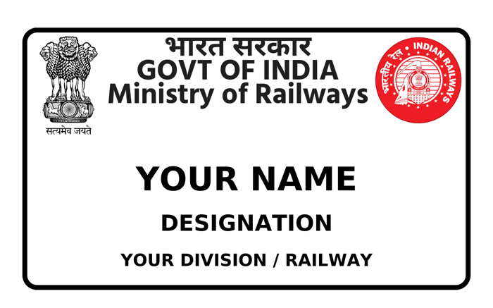 Railway Pocket Name Plate · 80 × 50 mm