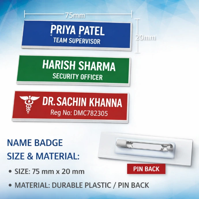 Pocket Name Badge with pin