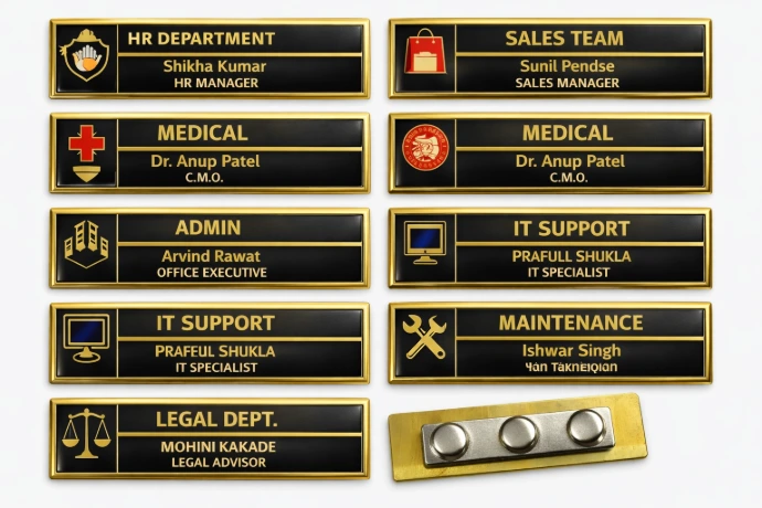 brass Pocket Name Badge