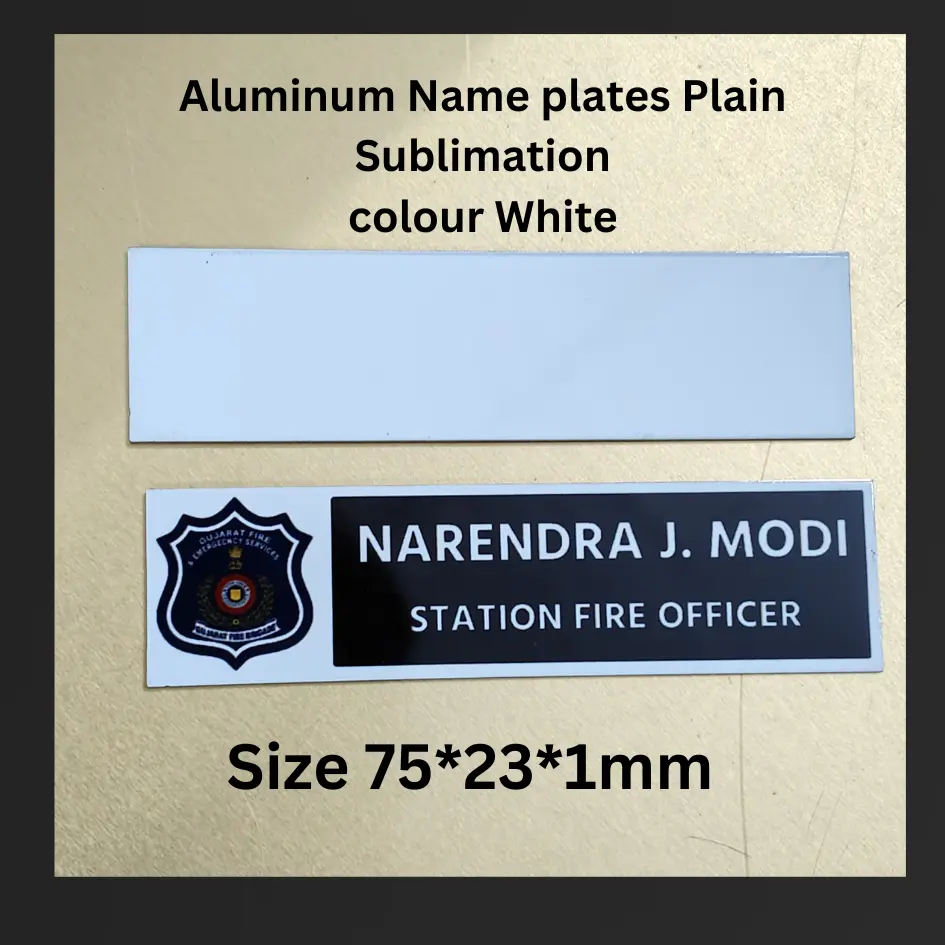 Aluminum Name plates  Sublimation Blank White.webp