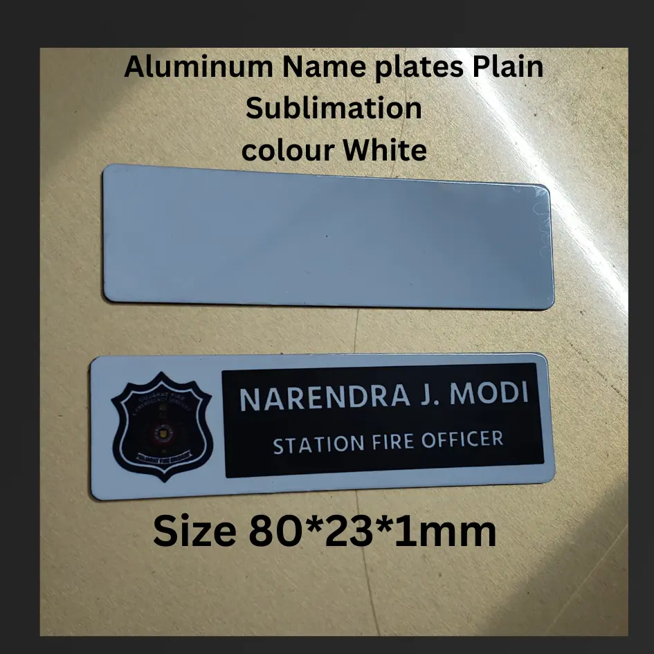 Aluminum Name plates Plain Sublimation White.webp