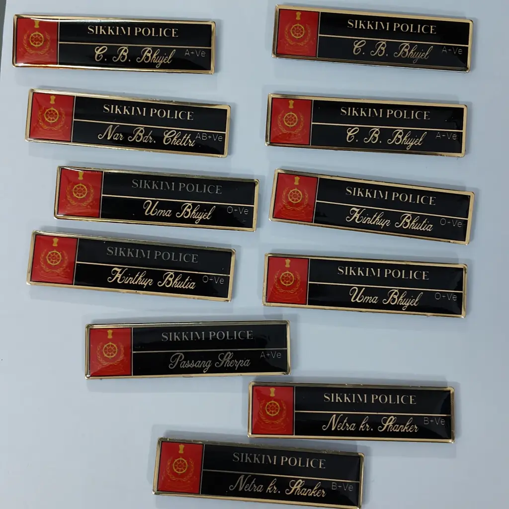 Sikkim police name plate METAL.webp