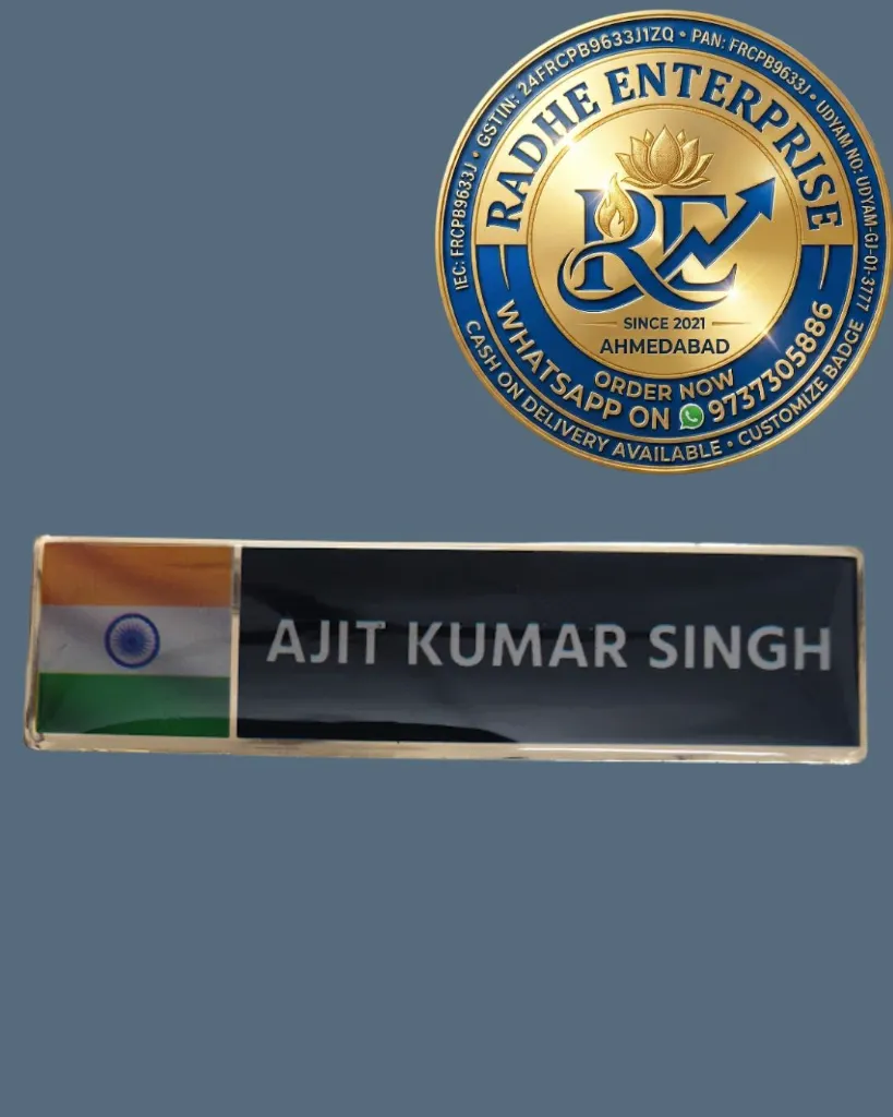Indian Flag Name Badge.webp