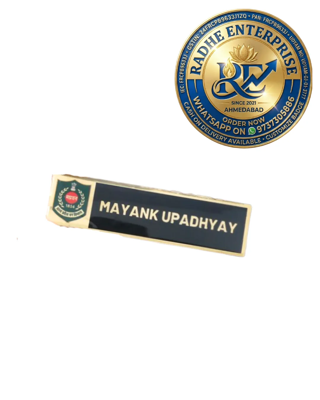 Premium Madhya Pradesh Forest Department Metal Badge MP Van Vibhag Uniform Pocket nameplatwith Pin