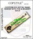 Customized Metal Name Badge with Pin & Magnet Back