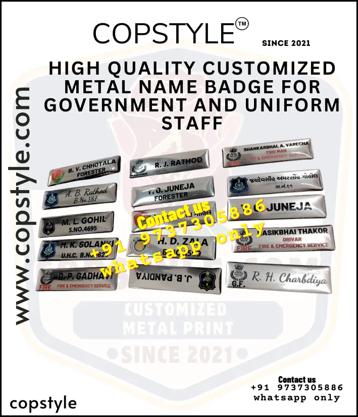High Quality Customized Metal Name Badge for Government and Uniform Staff