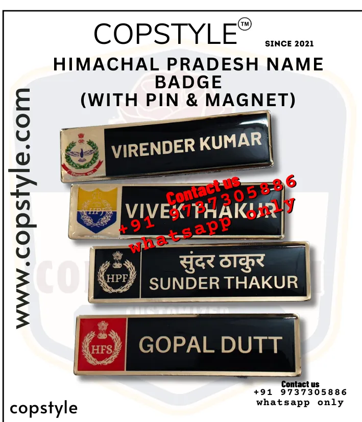 Himachal Pradesh Name Badge With Pin And Magnet