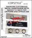 Premium Customized Metal Name Badge with Magnetic Back for Uniform and Office Use