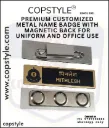 Premium Customized Metal Name Badge with Magnetic Back for Uniform and Office Usee