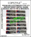 Premium Customized Police Department Metal Name Badge (With Pin & Magnet)