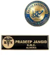 Premium Gold & Black Acrylic Doctor Name Plate | Customized Medical Staff Badge with Caduceus Logo