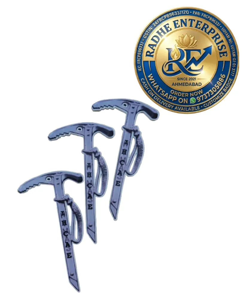 Adventure Camp Ice Axe Badge Premium Acrylic Custom Pin Badge