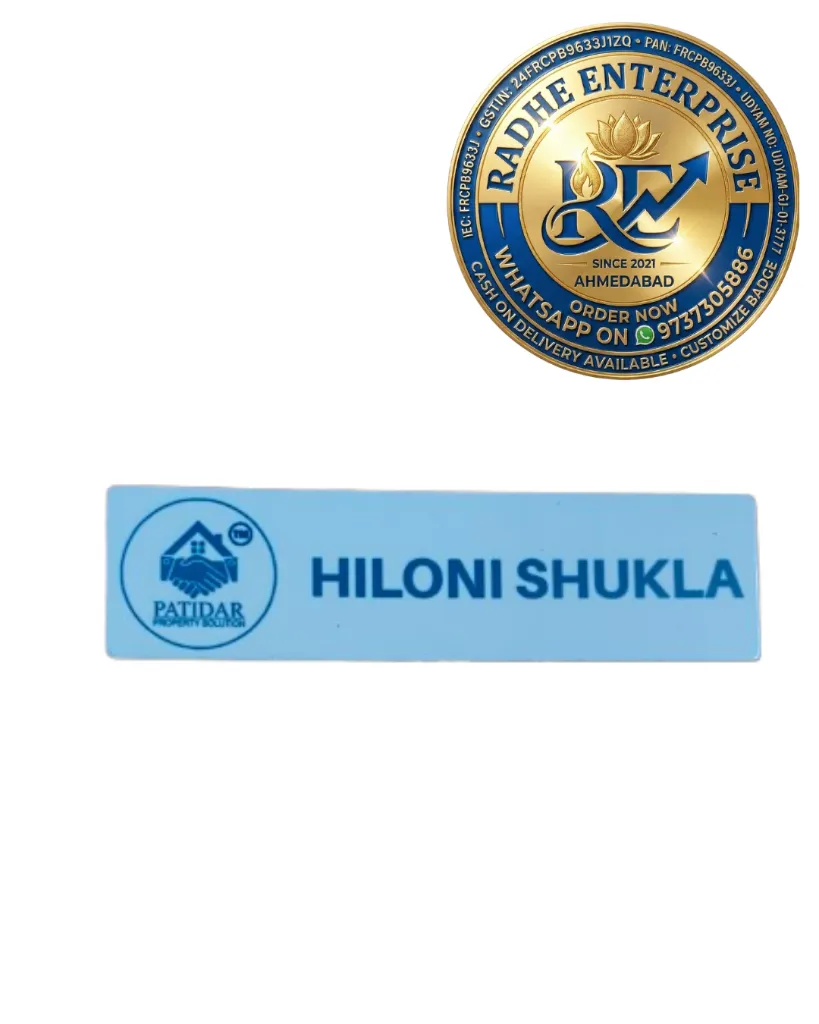 Premium Custom Metal Company Badge Employee Name Badge Corporate Logo Badge with magnet