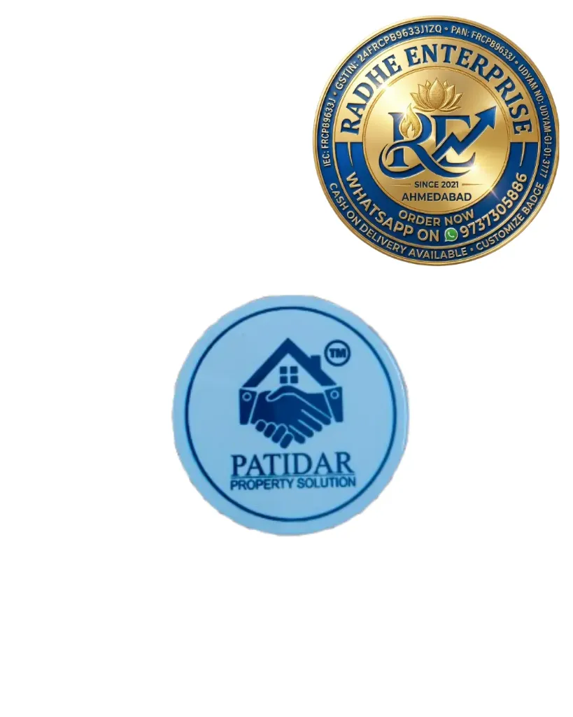 Premium Round Metal Company Logo Badge with Magnet Custom Corporate Pocket Badge