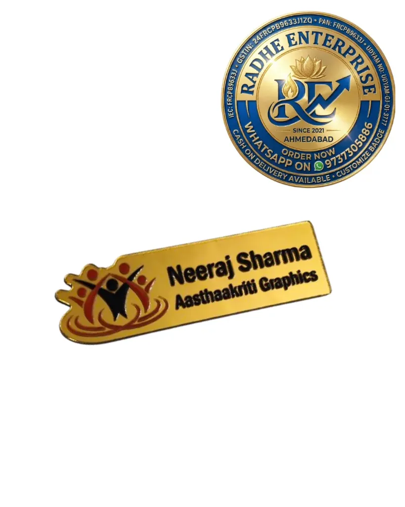 Premium NGO & Trust Metal Pocket Name Plate Custom Organization Logo Badge