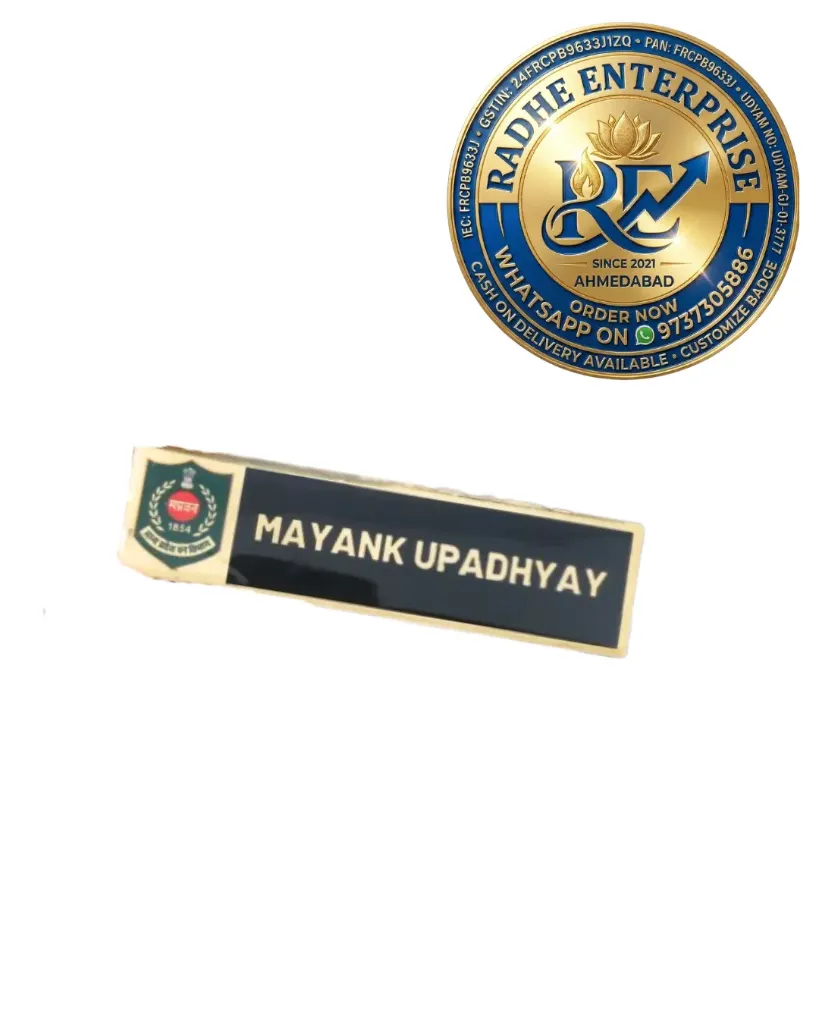 Premium Madhya Pradesh Forest Department Metal Badge MP Van Vibhag Uniform Pocket nameplatwith Pin