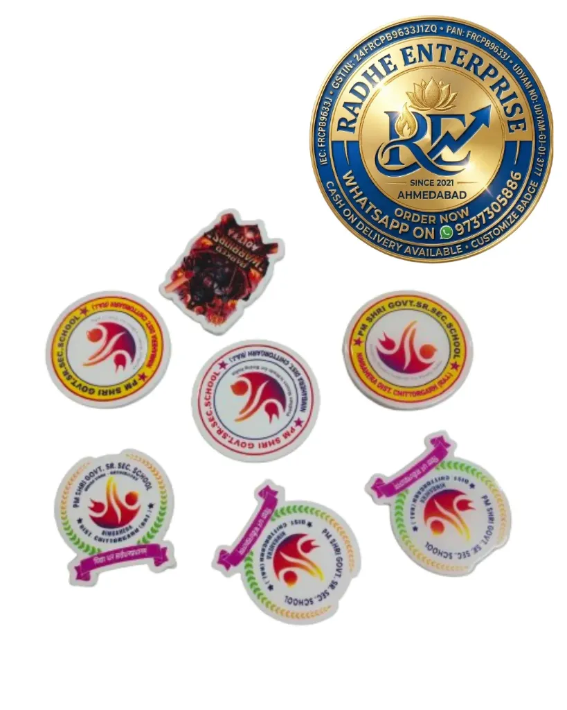 Premium Custom Acrylic Badge  Any Shape & Any Size  UV Printed Logo & School Badge