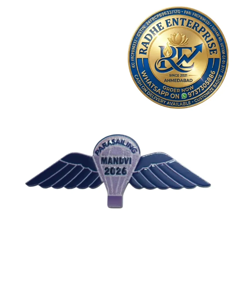Parasailing Metal Badge Custom Event & Training Camp Enamel Badge Wing Design Lapel Pin