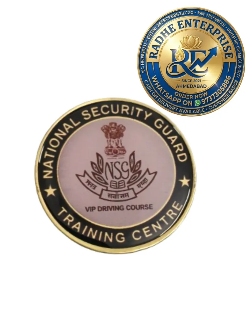 National Security Guard Training Centre Round Metal Badge | NSG VIP Driving Course Metal Badge
