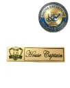 Engraved Golden House Captain Metal Badge  Premium School House Captain Badge Custom Engraved Badge