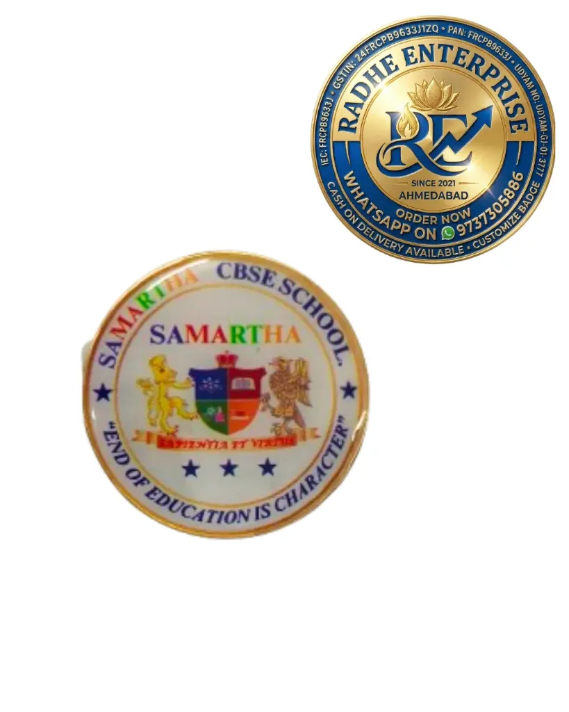 Round Custom Metal Badge Personalized School Logo Badge Custom Round Name badge