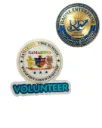 Custom Round School Badge with Volunteer Name | Personalized Metal Badge | School Logo Badge