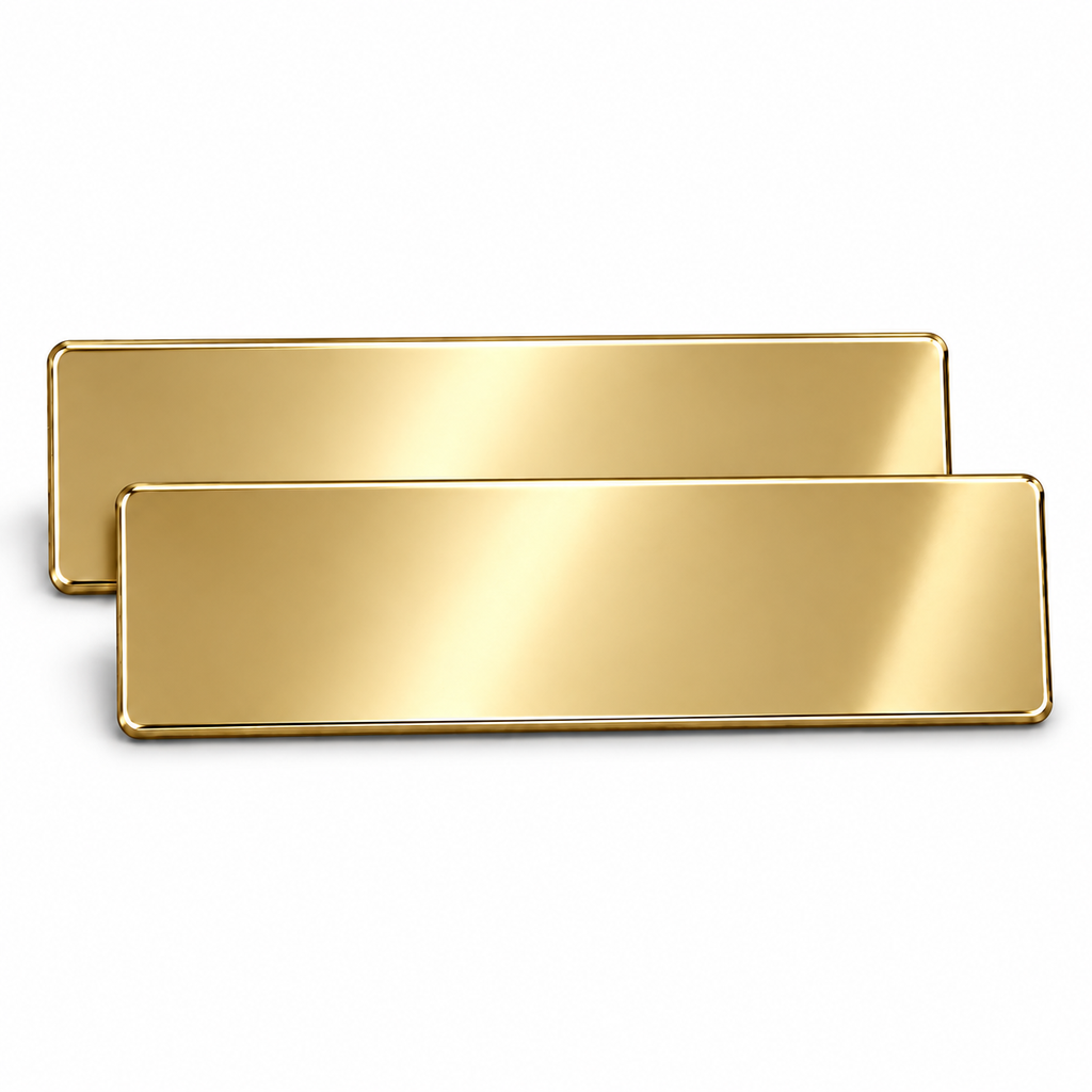 [OLD-696] Mirror Gold Aluminum Sublimation Plain Name plates 75 by 20 mm