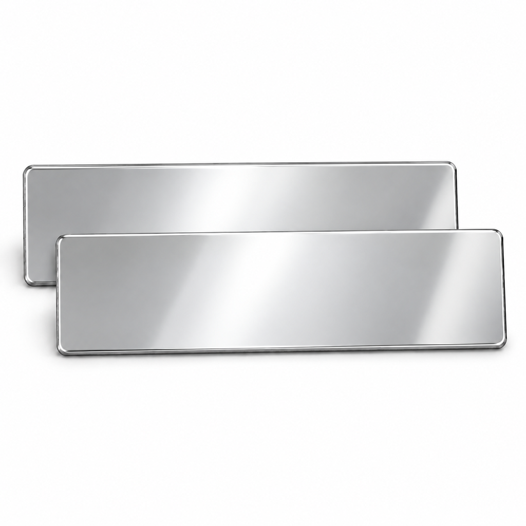 [OLD-1033] 75*20MM Mirror Silver Sublimation Blank Aluminum Name Plates