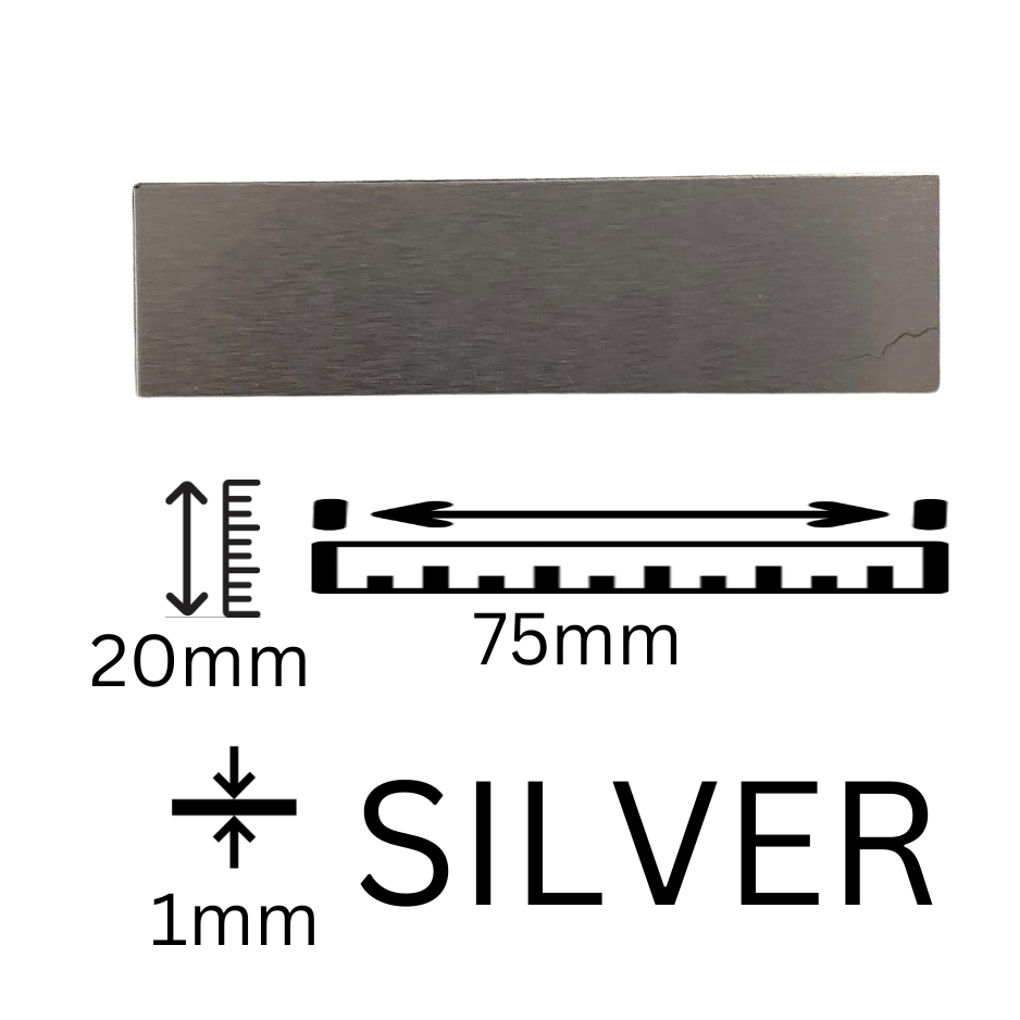 Silver Sublimation Blank Aluminum Name Plates 75*20