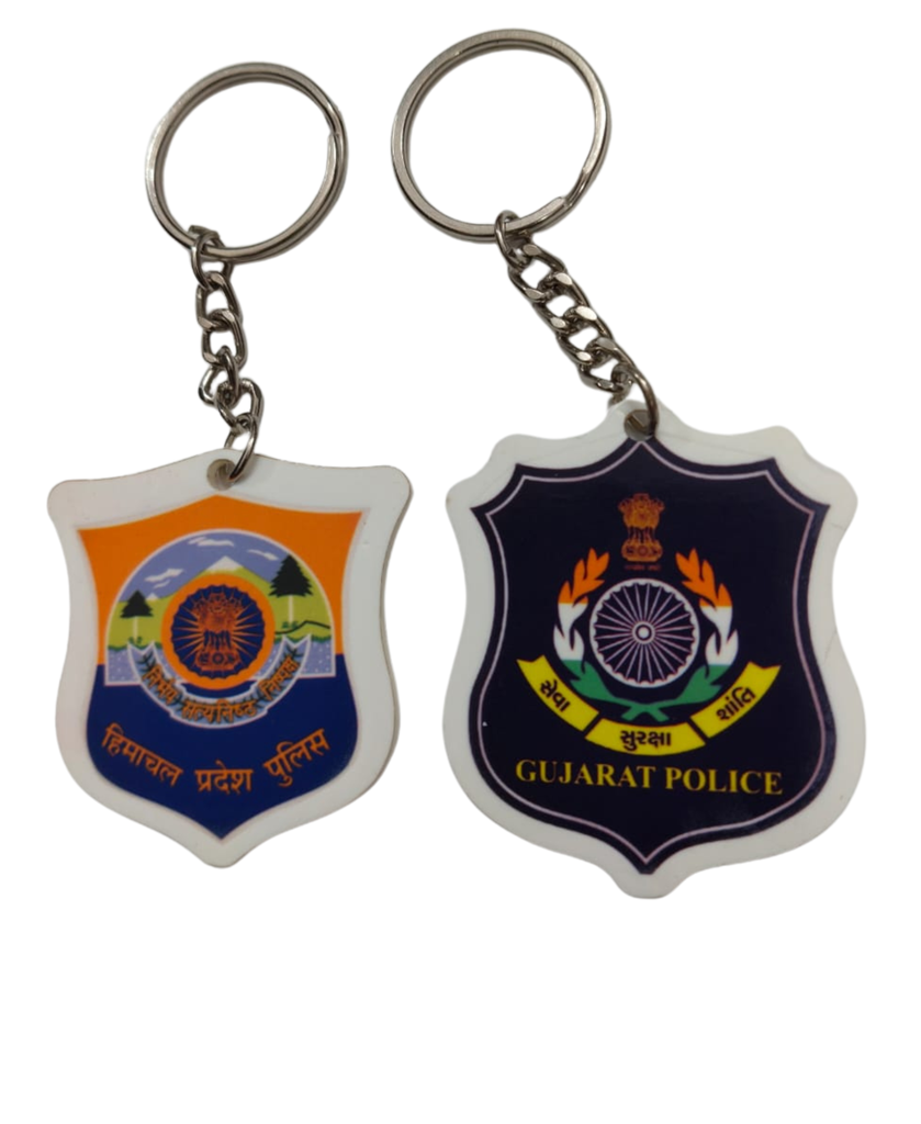 UV Printed Acrylic Police Keychain