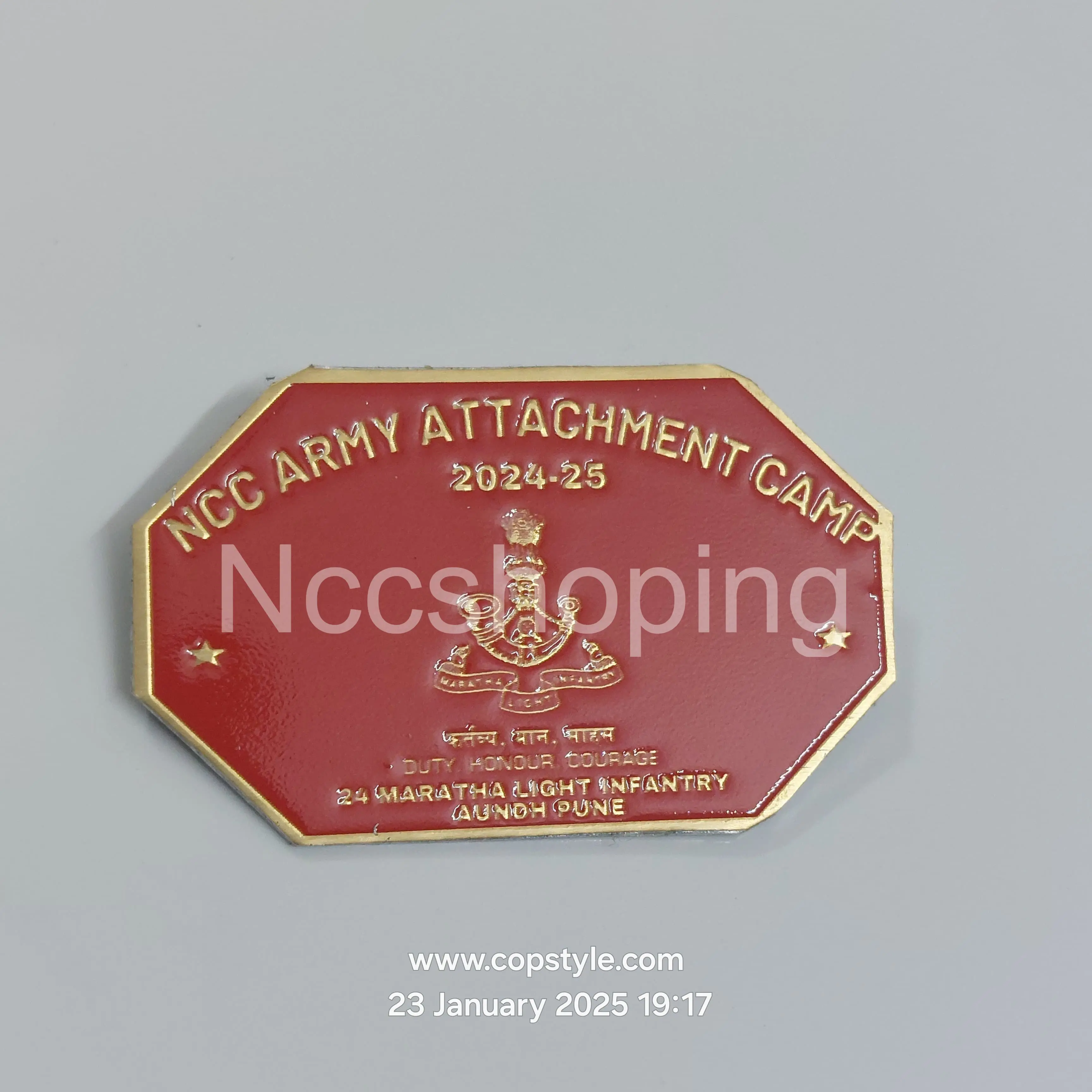 NCC army attachment camp 2024-2025 duty 25 Mararha Light Infantry Aundh Pune Ncc badge