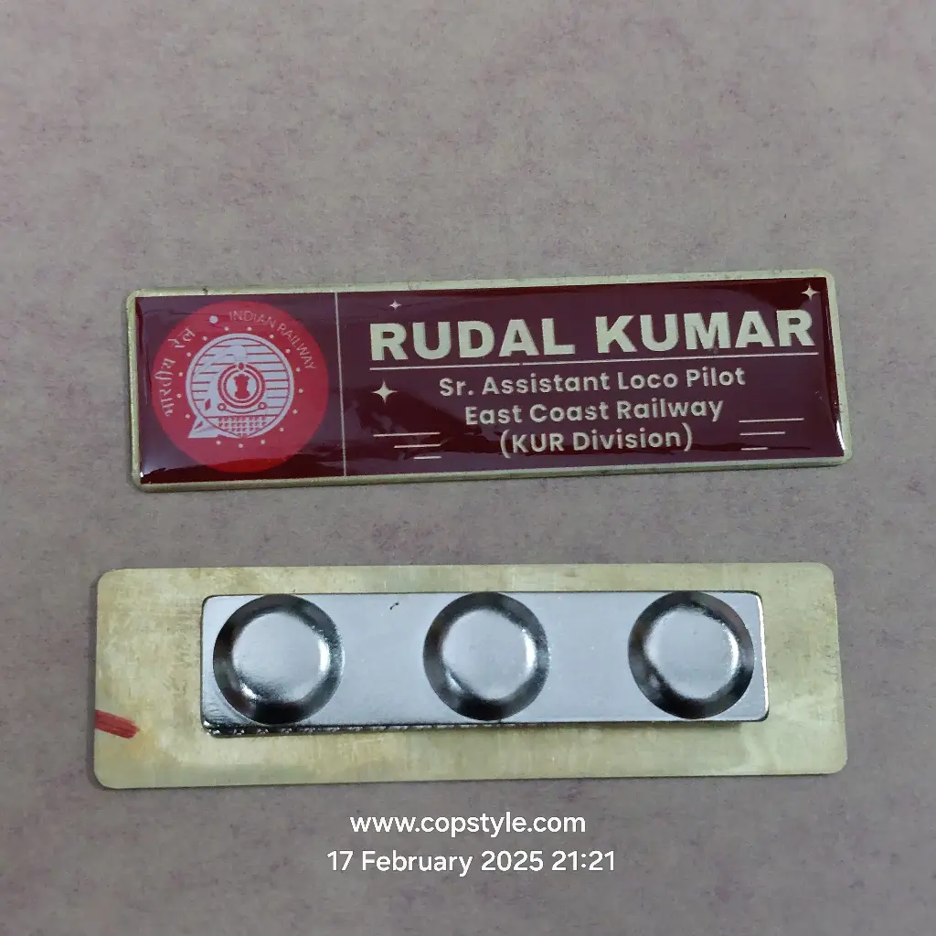 Railway pocket name plate