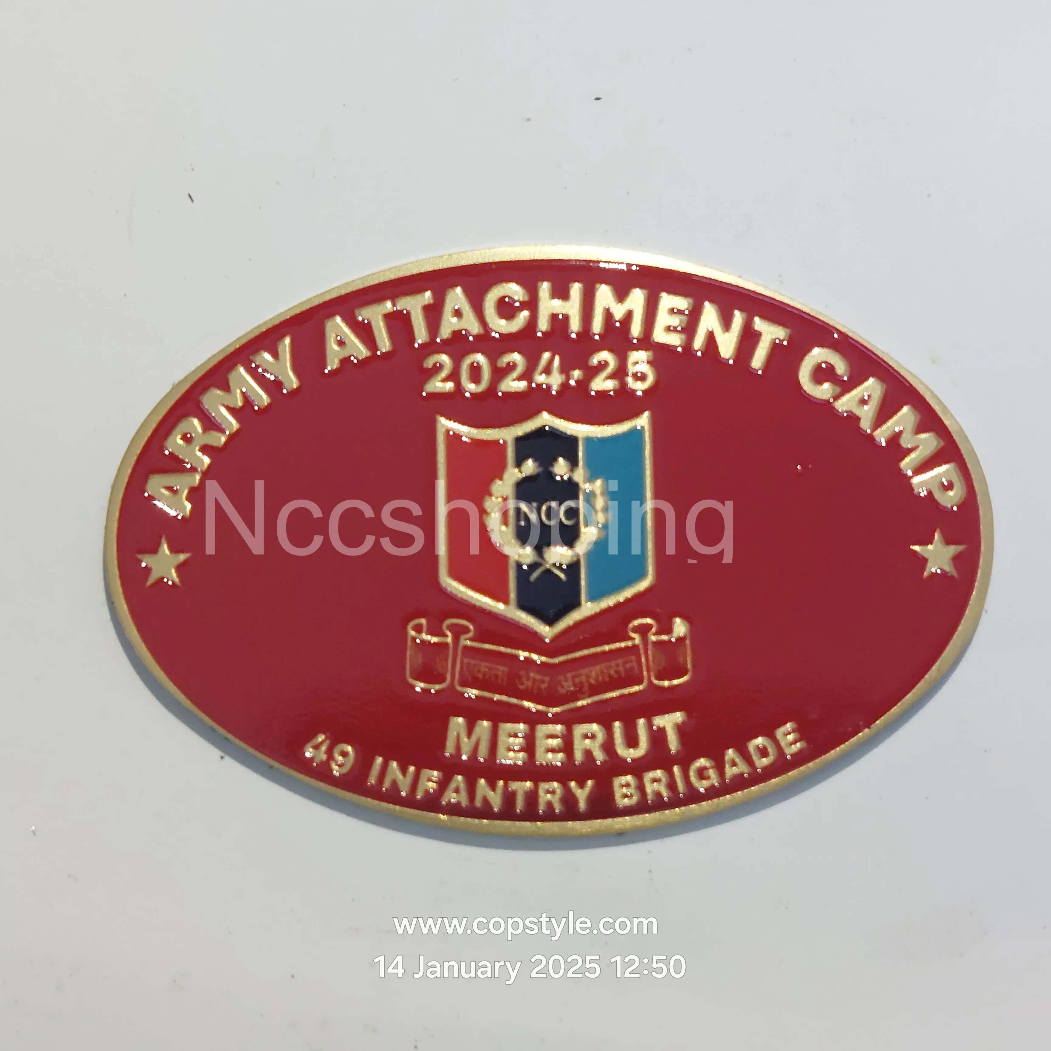 army attachment camp 2024 to 2025 meerut 49 infantry brigade ncc badge