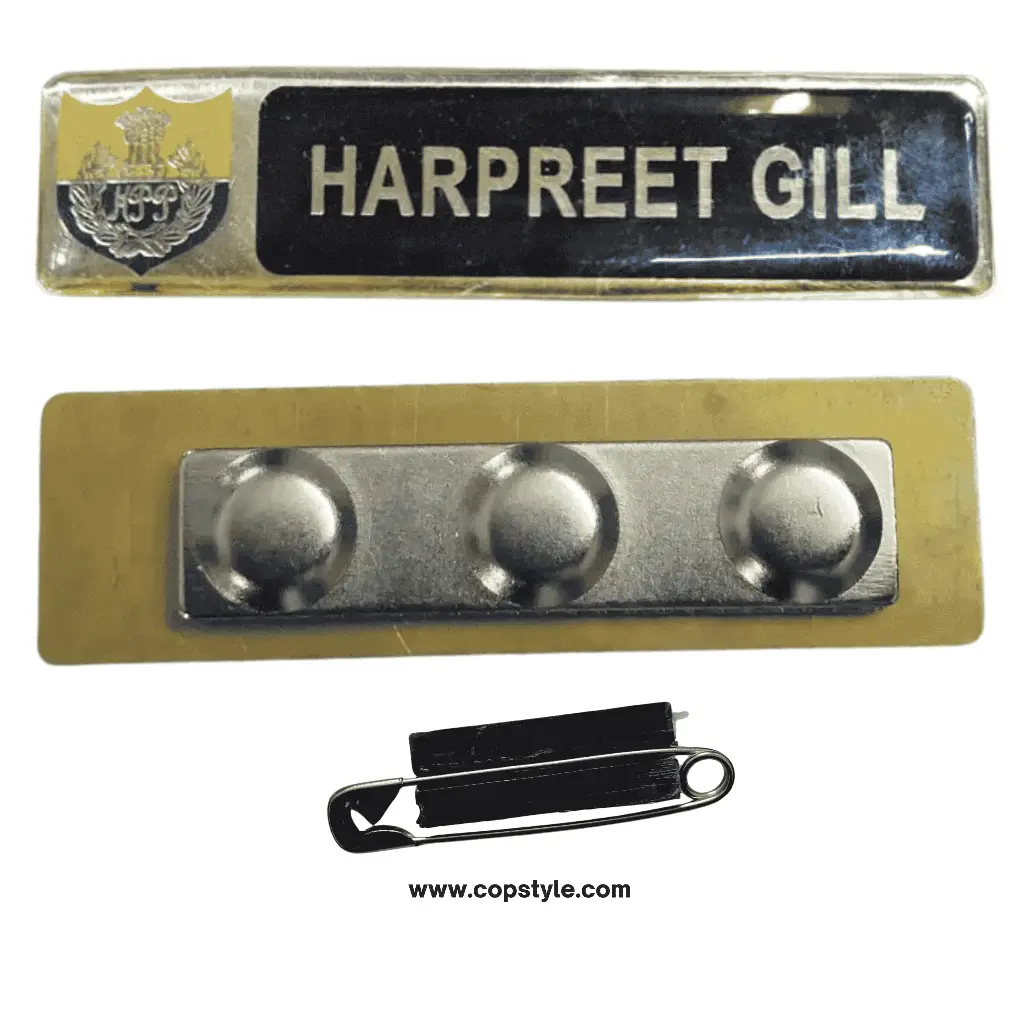 [HPPUNP75203M] Himachal Prdesh Police Uniform Name Plate (75mm * 20mm, With  3 magnet Metal)