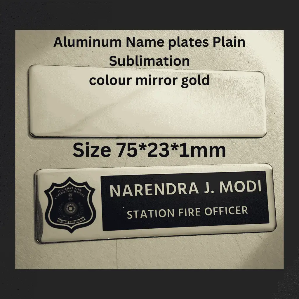 Mirror Gold Aluminum Sublimation Plain Name plates 75 by 20 mm