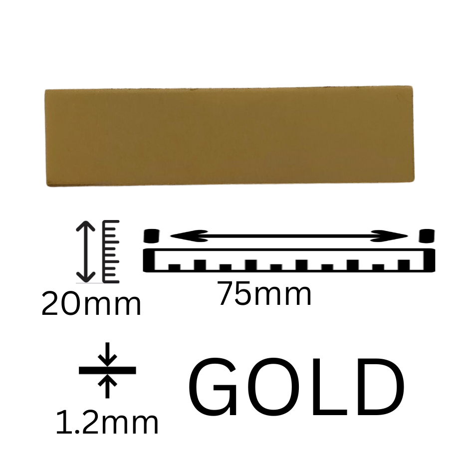 Gold Aluminum Sublimation blank Name badge 75 by 20 mm