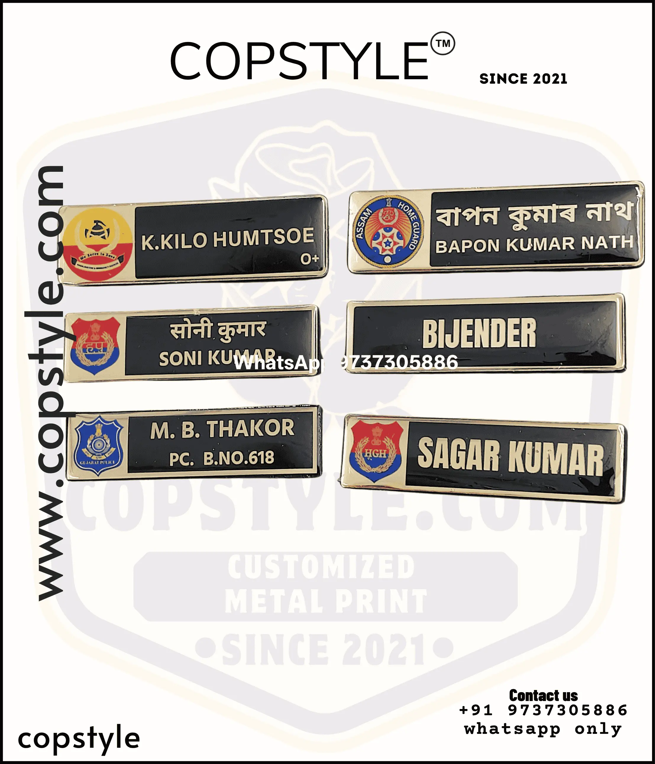 Police Name Plate & Badge – Premium Metal ID Plates for Officers