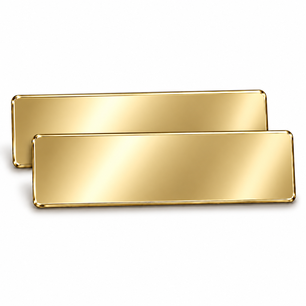 [OLD-48] Mirror Gold Aluminum Sublimation blank Name badge 80 by 23 mm
