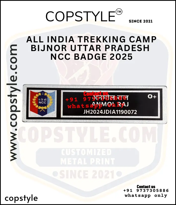 All IndiaTrekking Camp Bijnor Uttar Pradesh NCCBadge 2025 (With  3 magnet Metal)