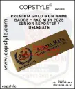 PREMIUM GOLD MUN NAME BADGE RKC MUN 2025 SENIOR REPORTER DELEGATEE