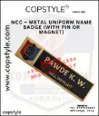 NCC – Metal Uniform Name Badge (with Pin or Magnet)