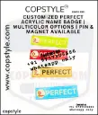 Customized PERFECT Acrylic Name Badge  Multicolor Options  Pin & Magnet Available