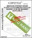 Medical Pocket Name Plate Customized Doctor Badge  Pin or Magnet Available