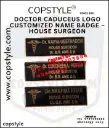 Doctor Caduceus Logo Customized Name Badge  House Surgeon