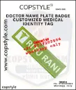 Doctor Name Plate Badge  Customized Medical Identity Tag