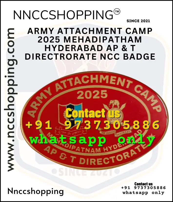 Army attachment camp 2025 mehadipatham hyderabad ap & t directrorate ncc badge