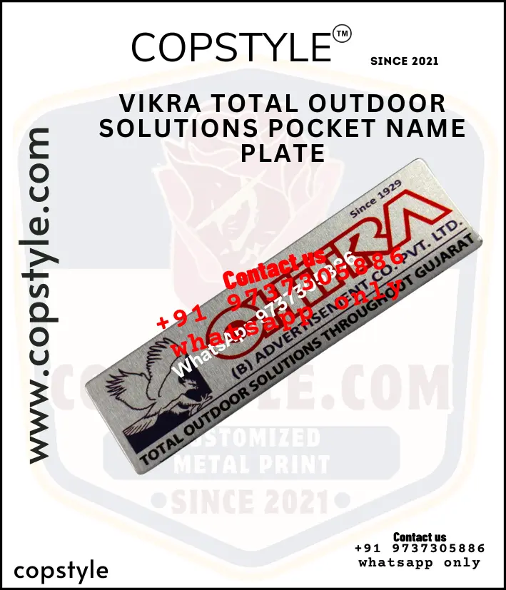 VIKRA Total Outdoor Solutions Pocket Name Plate (With  3 magnet Metal)