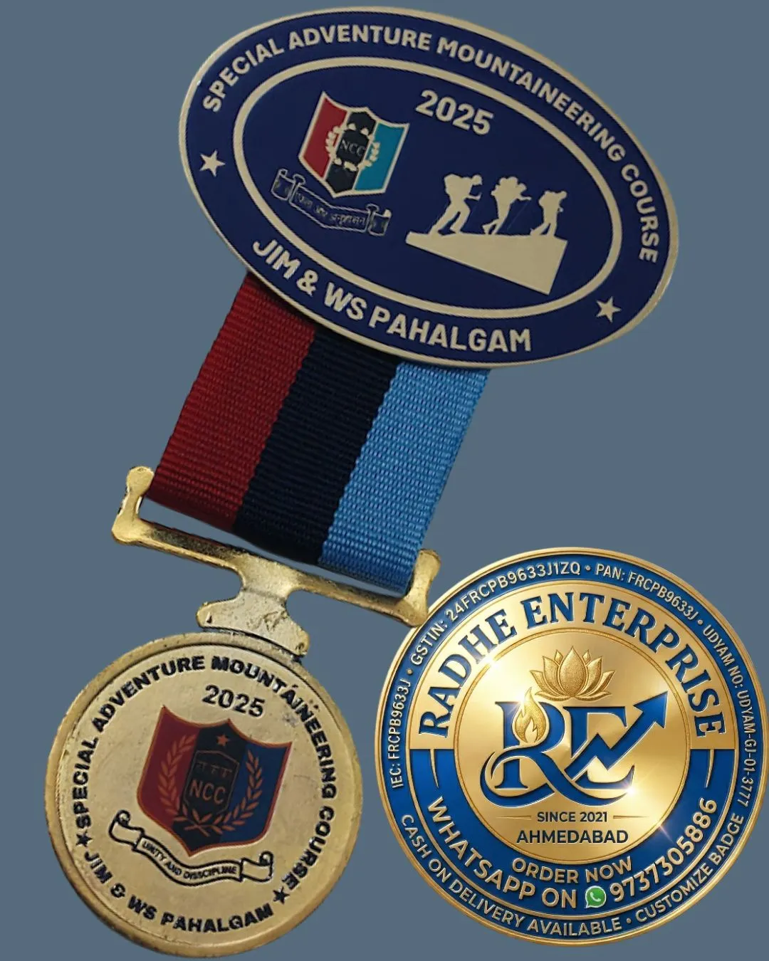 NCC Special Adventure Mountaineering Course Medal - JIM & WS Pahalgam badeg AND MEDAL
