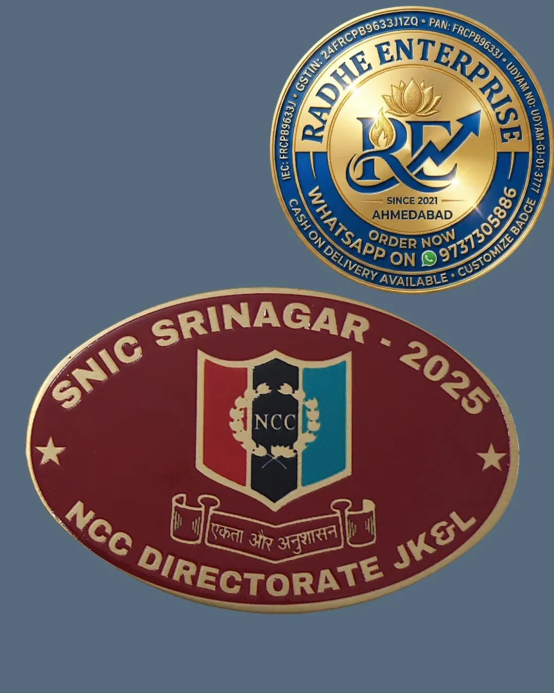 NCC SNIC Srinagar 2025 Commemorative Badge snic srinagar ncc badge