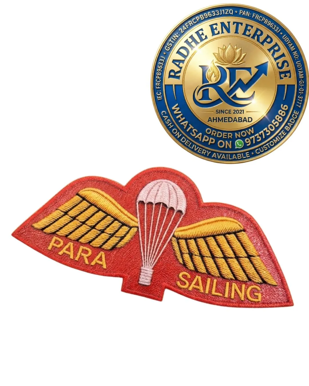 Golden PARA Wings Badge acrylic